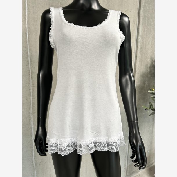 VANTING TOP W. LACE WHITE